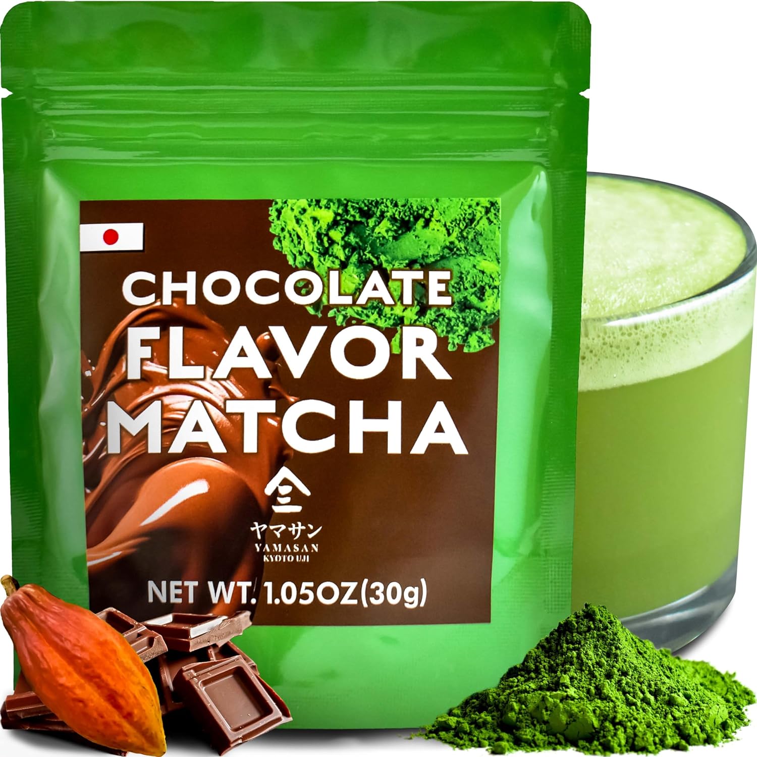 Japanese Matcha Green Tea Powder Chocolate Flavor